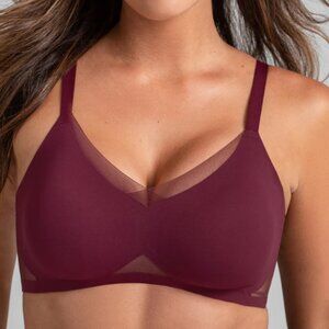 Honeylove Bra Crossover Style in the Color Fig Size M Lightly Padded EUC